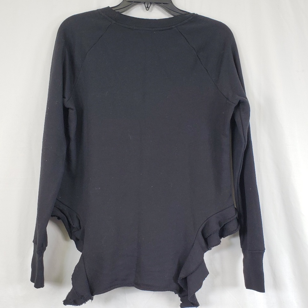 BLACK ORCHID Double Ruffle Black Sweatshirt - Picture 3 of 3